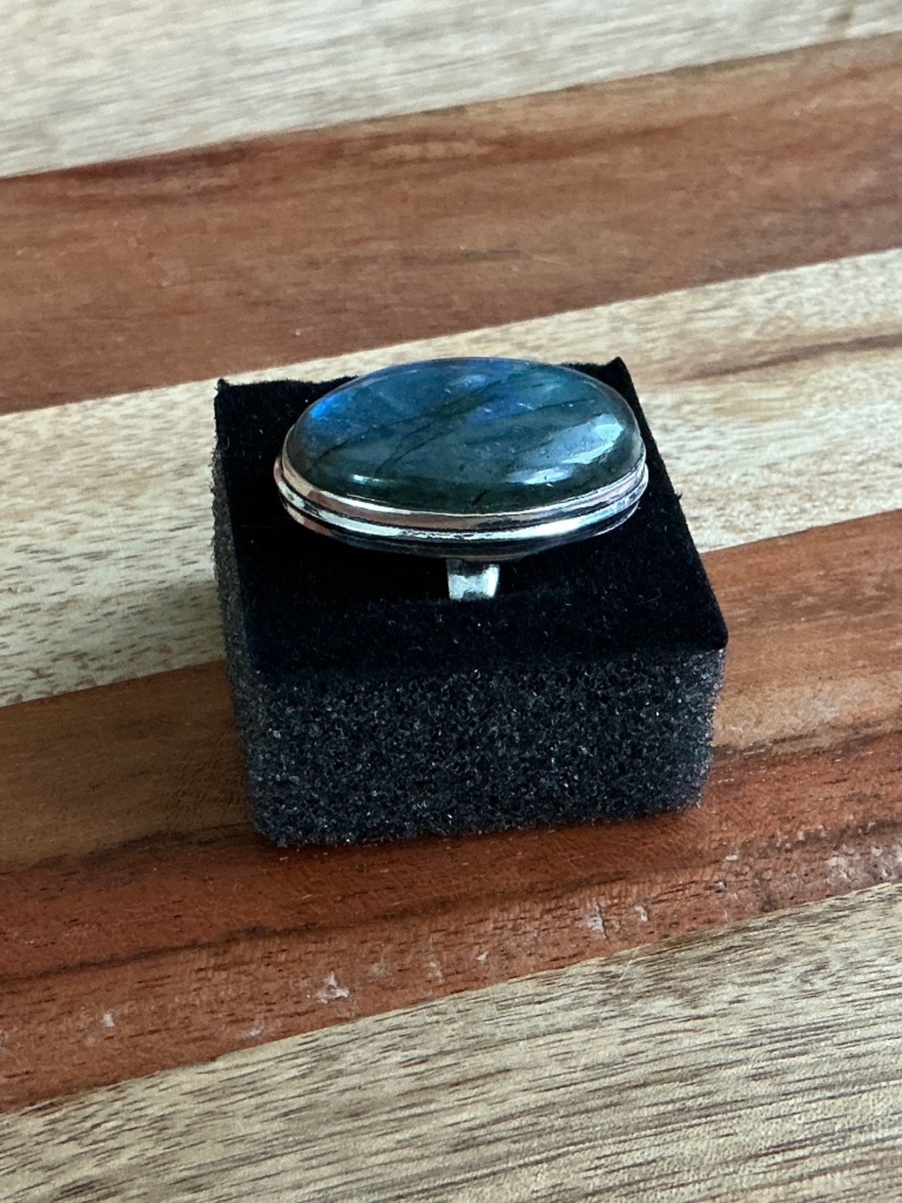 New Sterling Silver Blue Flash Labradorite Ring - Picture 14 of 14